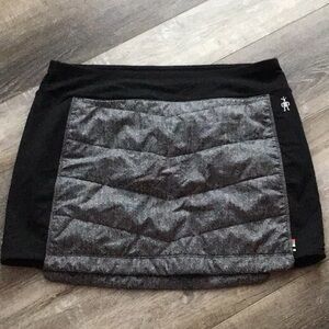 Smartwool Quilted Skirt - Size L - black and grey herringbone pattern